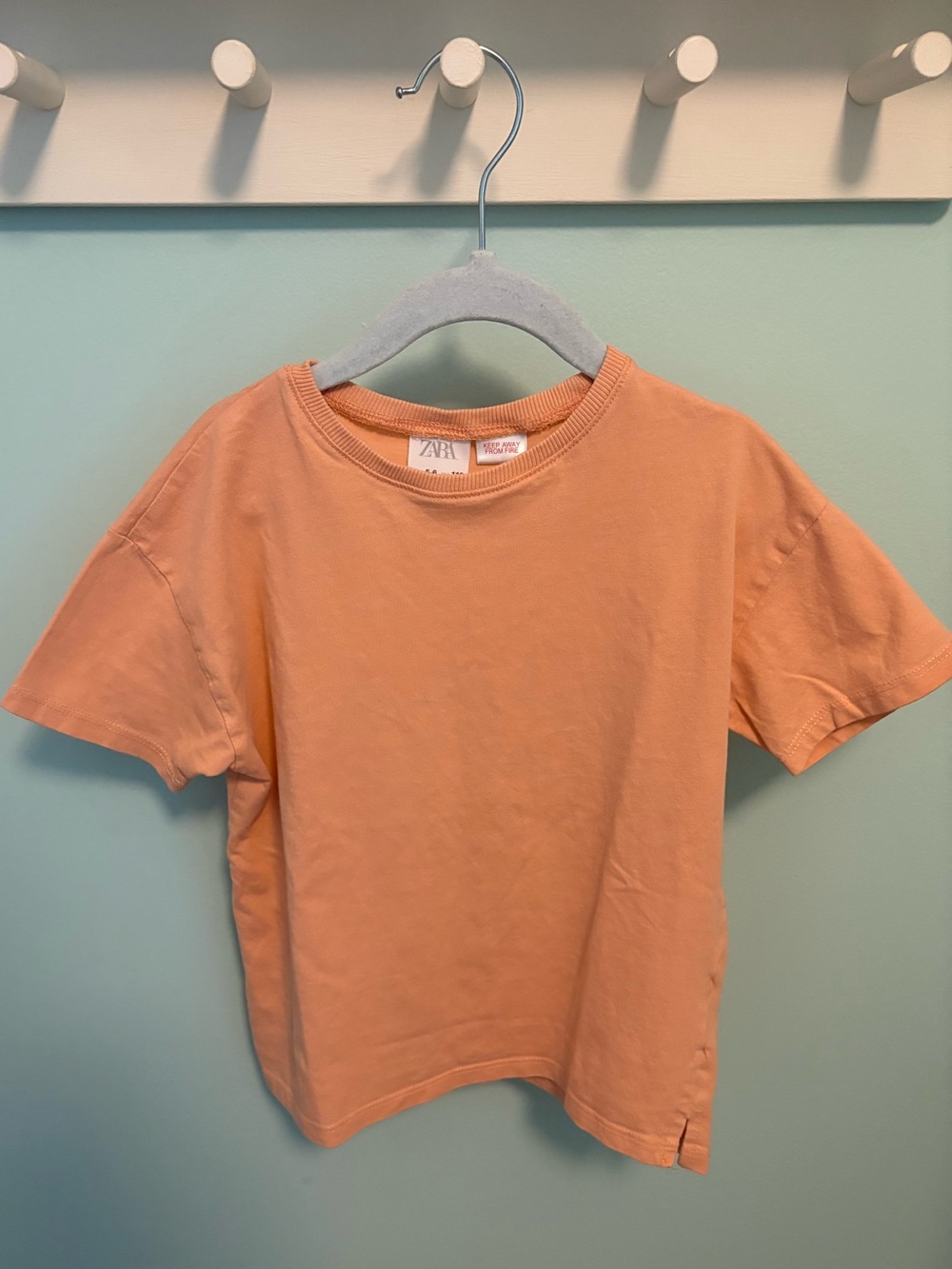ZARA Kids Peach Short-Sleeve Crewneck T-Shirt